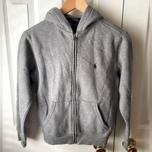 POLO Ralph Lauren Dark Gray Heather Zip Front Hoodie SZ M (10-12)
